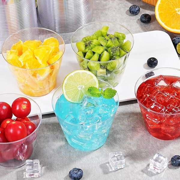 BYSNOW 100 Pack 9 oz Clear Plastic Cups, Plastic Wine Cups for Cocktail Party, Polystyrene Hard Cup with Higher Heat Resistance(9oz 100count) - Image 6