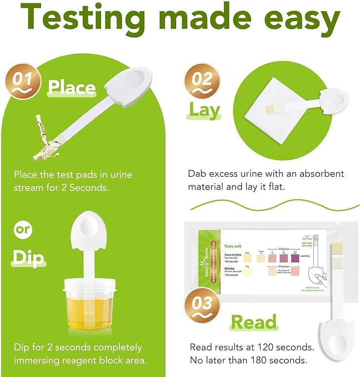 Easy@Home Urinary Tract Infection Test Strips - 3 Pack UTI Test for Women | Individually Wrapped for 2-Year Shelf Life | Detects Leukocytes & Nitrite | Home & Travel Essentials #UTI-EZU-102 - Image 4