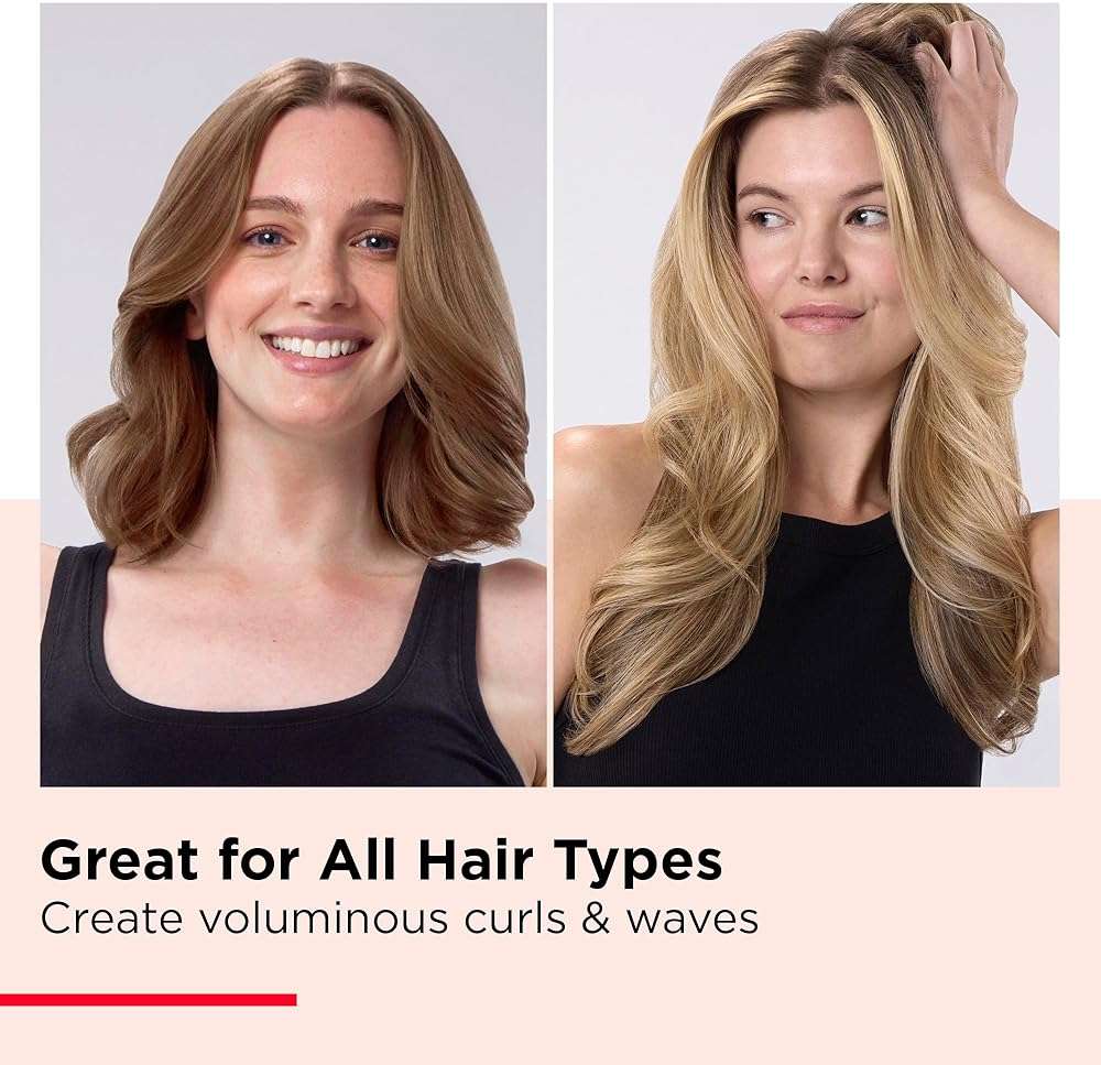 REVLON SmoothStay Coconut Oil Infused Heated Styling Brush, 1 Inch Thermal Round Curling Tool, Silicone Bristles, Adjustable Temperatures, Shiny Voluminous Finish, Black/Red - Image 6