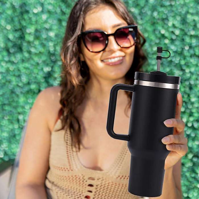 CEDIDJAC 6PCS Silicone Straw Covers Cap Compatible with Stanley Cup 30-40 oz Tumbler with Handle 10mm Straw Toppers，Dust-Proof Reusable Straw Cover for Stanley Cup Accessories (Black) - Image 2