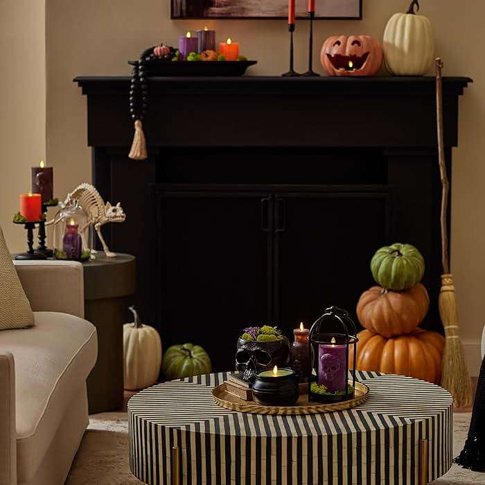 Luminara - Flameless Battery Operated Taper Candle - Harvest Pumpkin - Pack of 1-1x9.5 - LED Flickering Flame - Realistic Safe for Home Kids and Pets - Image 7