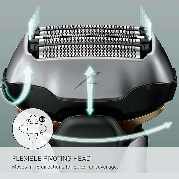 Panasonic ARC5 Electric Razor for Men Face, Wet & Dry Shavers with Foil Shaver, Pop-up Trimmer, Ultra-Fast 5-Blade, Smart Shave Sensor, 16D Flexible Pivoting Head - ES-ALV6HS (Silver) - Image 8