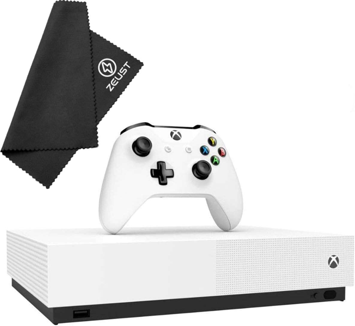 Xbox One S 1TB All-Digital Edition Console Bundle - Includes the Xbox One S Console Series, White, 1x Wireless Controller, and a Microfiber Cloth (Renewed) - Image 1