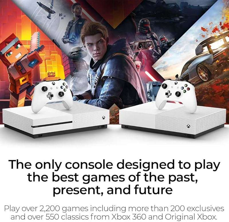 Xbox One S 1TB All-Digital Edition Console Bundle - Includes the Xbox One S Console Series, White, 1x Wireless Controller, and a Microfiber Cloth (Renewed) - Image 4