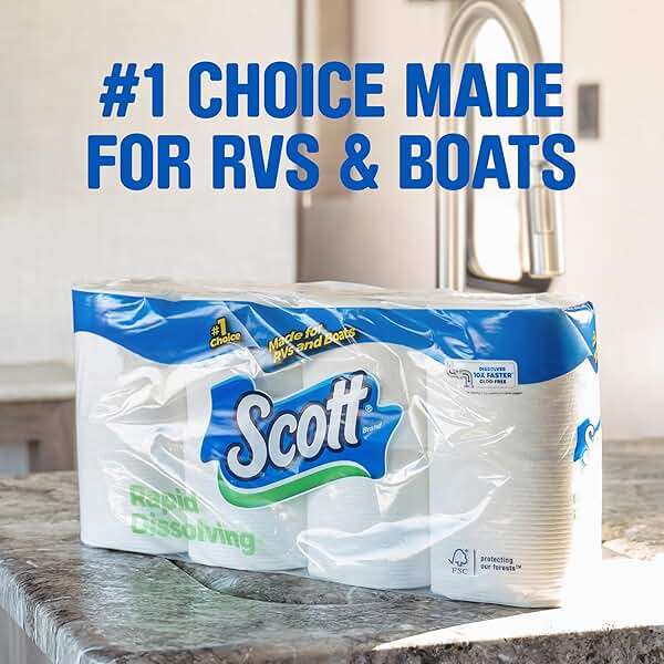 Scott Rapid-Dissolving Toilet Paper, 12 Double Rolls, Septic-Safe, Toilet Paper - Image 3