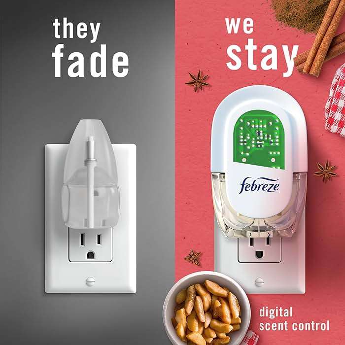 Febreze Odor-Fighting Fade Defy PLUG Air Freshener Baked Cinnamon Apple, Cranberry Crumble, .87 fl. oz. Oil Refill, 2 of Each - Image 6