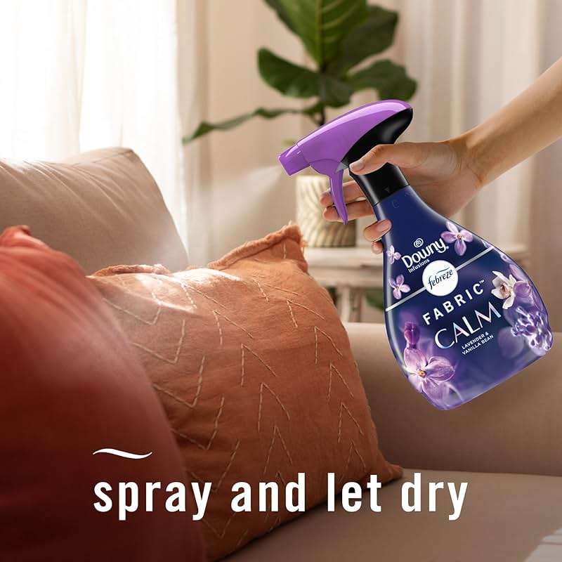 Febreze Fabric Spray & Carpet Heavy Duty Odor Fighter, Fabric Refresher, Multi-Use Deodorizer, Sneaker Balls Alternative, Couch & Linen Spray, Downy Calm & Rainforest Scents, 16.9oz, 2ct (1 of each) - Image 8
