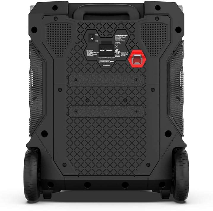 Monster Rockin’ Roller 360 Indoor/Outdoor Portable Bluetooth Speaker | Up to 240W of 360 Degree Sound & Up to 100 Hours of Playtime | Includes Microphone - Image 3