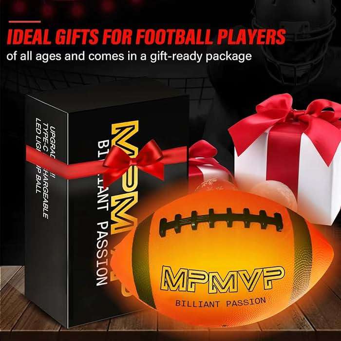 Cadyaw Glow in The Dark Football, Light Up LED Football Size 6, USB Rechargeable, Cool Outdoor Sports Boy Toys for Night Games, Birthday Gifts for Kids & Teens Age 6–12 - Image 7