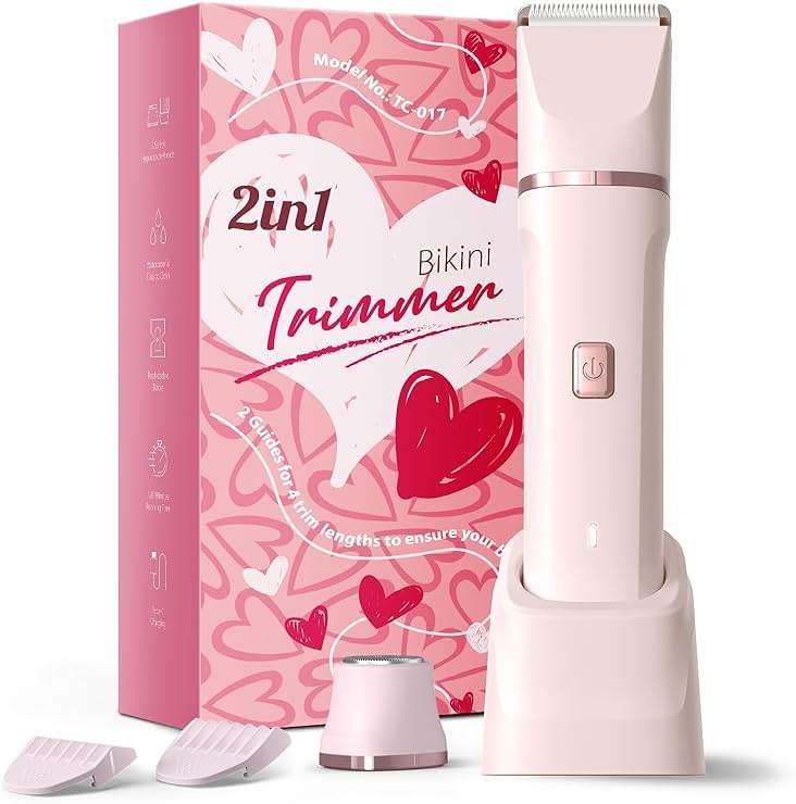 Risina Bikini Trimmer for Women - Painless Electric Razors for Silk Skin,Cordless Body Shaver with Ceramic Blade, Replaceable Lady Razor, IPX7 Waterproof & Easy Cleaning, Birthday Gifts for Women - Image 1