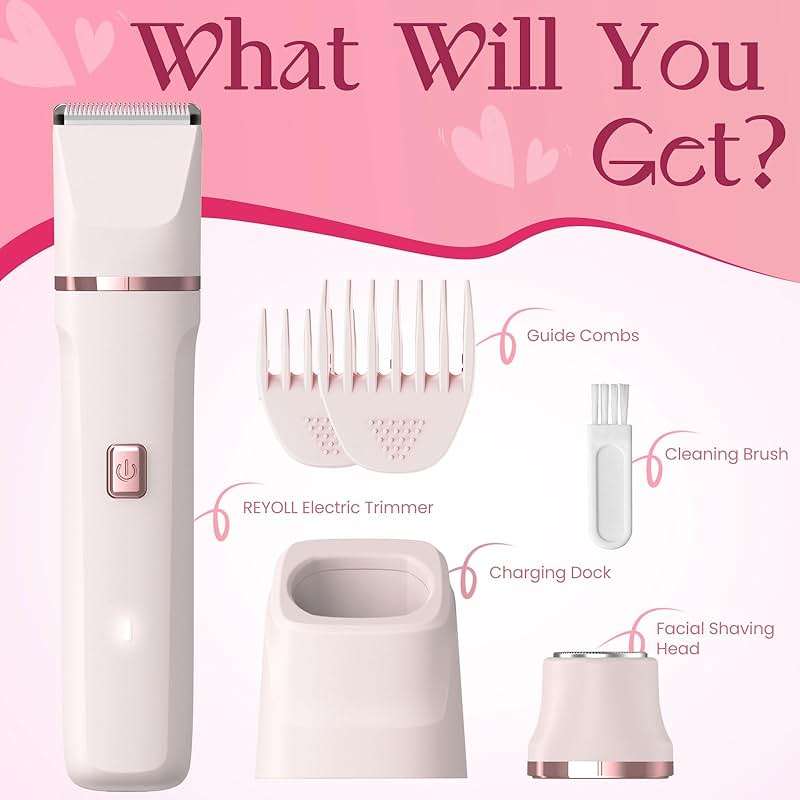 Risina Bikini Trimmer for Women - Painless Electric Razors for Silk Skin,Cordless Body Shaver with Ceramic Blade, Replaceable Lady Razor, IPX7 Waterproof & Easy Cleaning, Birthday Gifts for Women - Image 8
