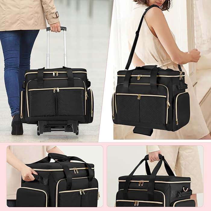 Prokva Rolling Teacher Bag with Wheels, Teacher Tote Bag with Detachable Trolley, Fits for 15.6" Laptop(Patent Design) - Image 5