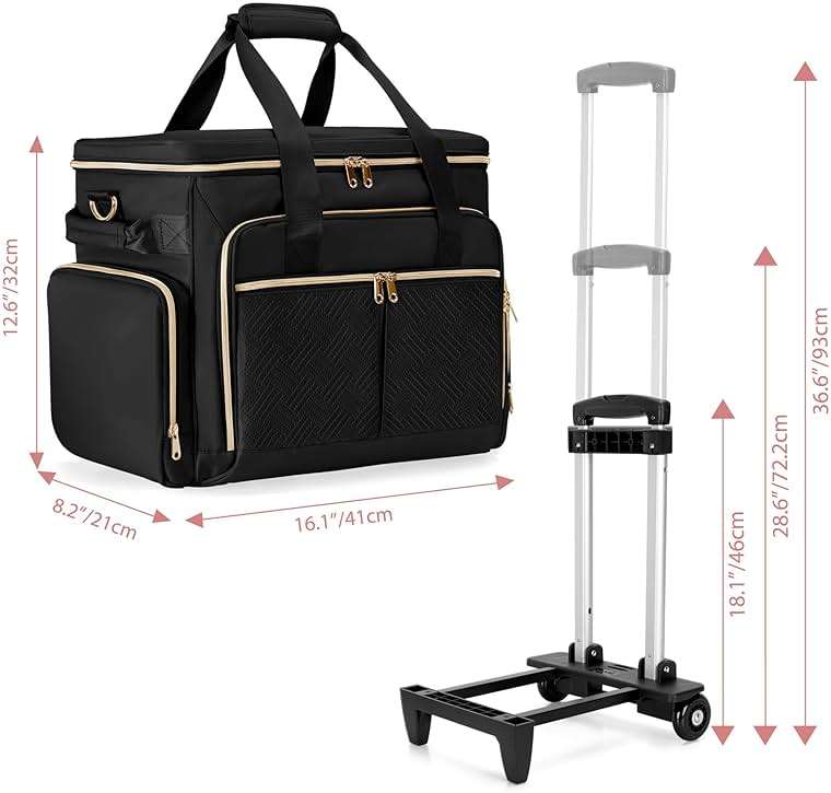 Prokva Rolling Teacher Bag with Wheels, Teacher Tote Bag with Detachable Trolley, Fits for 15.6" Laptop(Patent Design) - Image 7