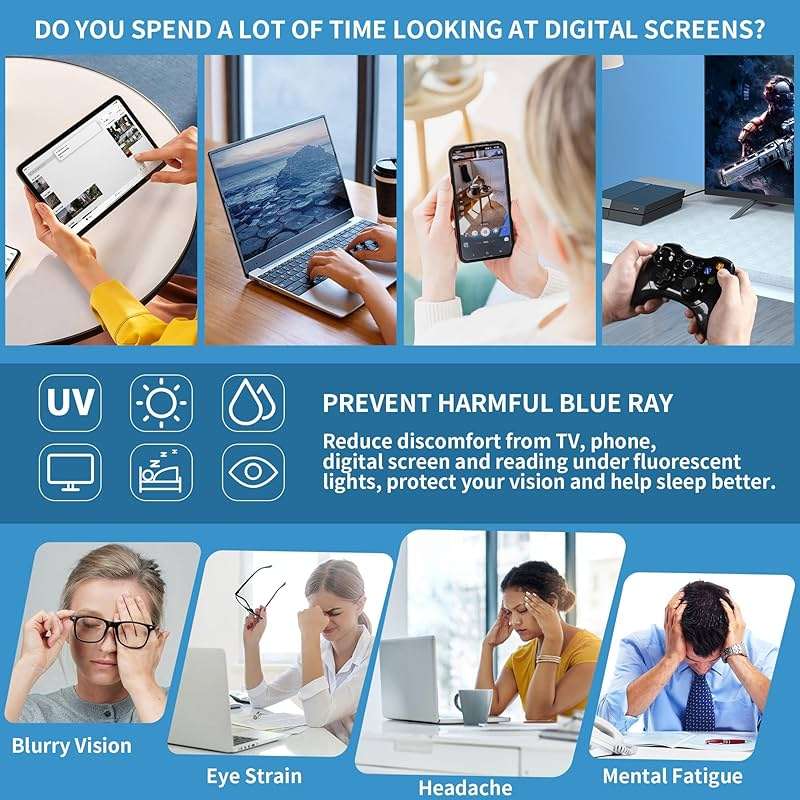 JM Oversized Reading Glasses for Women - Square Style Readers for Woman, Trendy Blue Light Blocking Womens Reader - Image 5