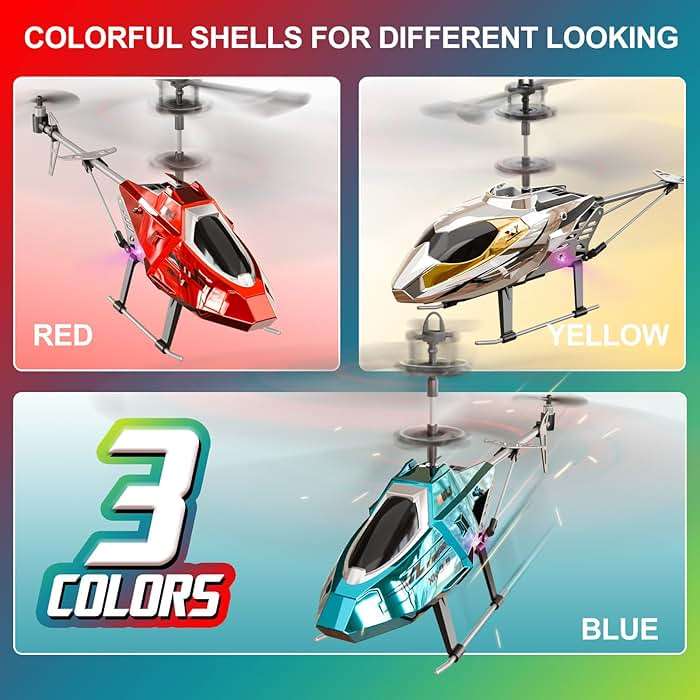 XIKOTEC Remote Control Helicopter, RC Helicopter Toy for Kids, 2.4GHz RC Plane with LED Lights, RC Flying Toy, Easy to Fly Indoor/Outdoor, Gifts Toys for Kids Beginners 8+ (Blue) - Image 3