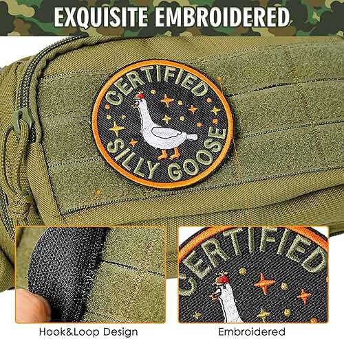 XMJY Funny Goose Hook and Loop Patch, Colorful Embroidered Patch, Cute Animal Meme Morale Patch, DIY Applique Accessories for Backpacks, Dog Harnesses, Army Vests, Gym Bags, Hats, Helmets - Image 3