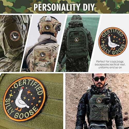 XMJY Funny Goose Hook and Loop Patch, Colorful Embroidered Patch, Cute Animal Meme Morale Patch, DIY Applique Accessories for Backpacks, Dog Harnesses, Army Vests, Gym Bags, Hats, Helmets - Image 5