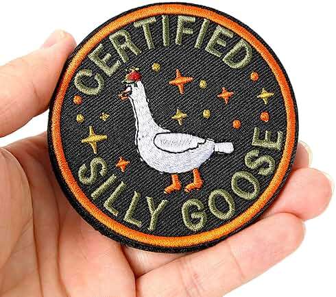 XMJY Funny Goose Hook and Loop Patch, Colorful Embroidered Patch, Cute Animal Meme Morale Patch, DIY Applique Accessories for Backpacks, Dog Harnesses, Army Vests, Gym Bags, Hats, Helmets - Image 7