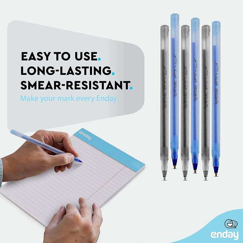 Enday Ballpoint Pens Bulk Blue and Black Pens (240 Pack) 120 Black & 120 Blue - Medium Point (1.0mm) Flexible Round Barrel For Writing Comfort, Pens Bulk for School, Home and Office. - Image 3