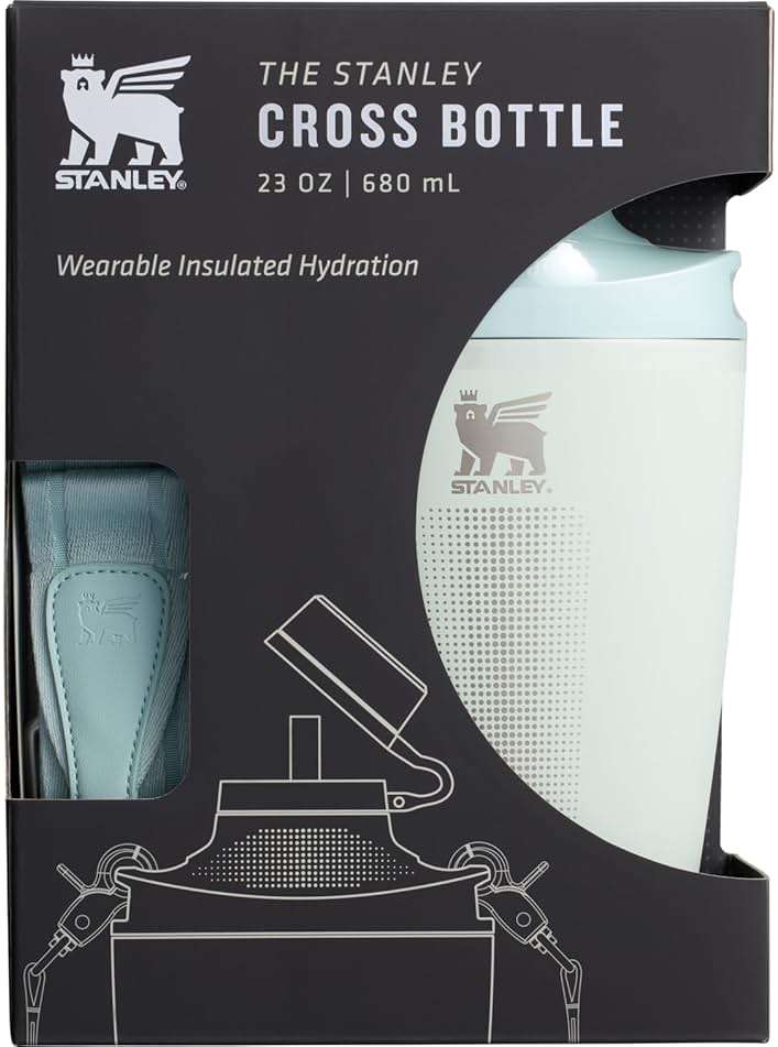 Stanley Cross Bottle 23 oz | Travel Water Bottle with Jacquard Strap | Leakproof Tritan Lid with Removable Straw | Insulated Stainless Steel | BPA-Free | Mist - Image 7
