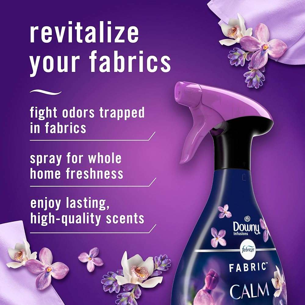 Febreze Odor-Fighting Fabric Refresher, Downy Calm and Downy April Fresh, 16.9oz, 2 pack - Image 2