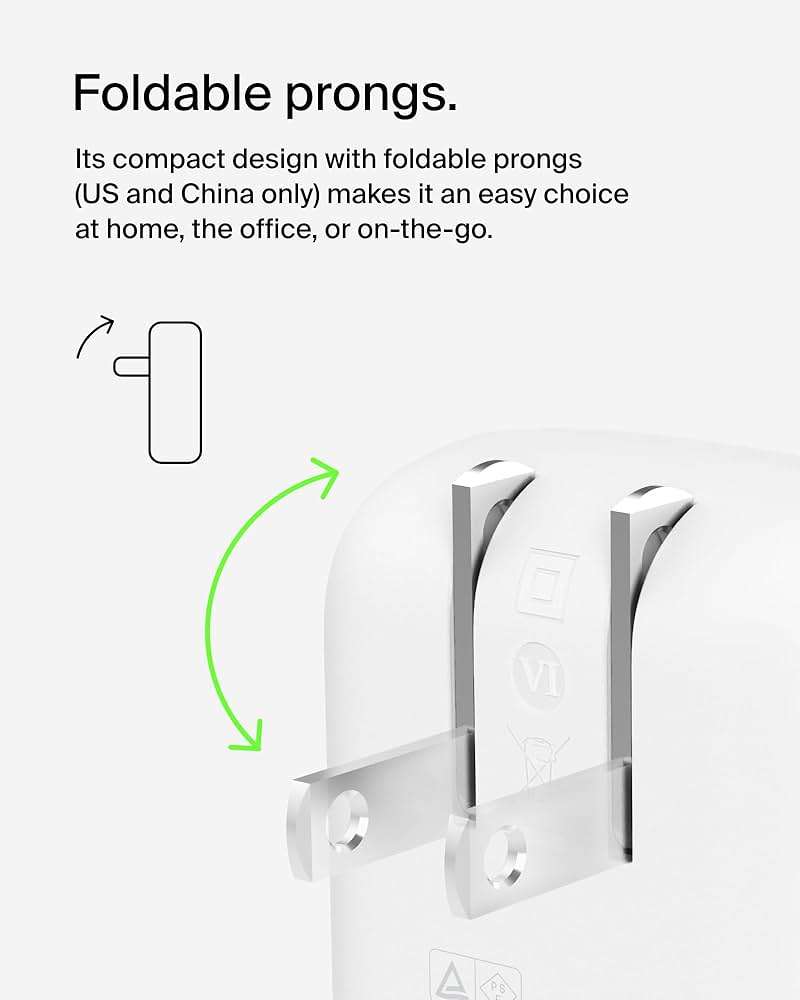 Belkin Dual Port Charger Block 42W, USB-C + USB-A Charger - Super Fast Charging - Samsung Galaxy S25, Apple iPhone 17, Air, Pro, Pro Max, iPad, MacBook, Google Pixel, Nintendo Switch 2 & More - White - Image 4