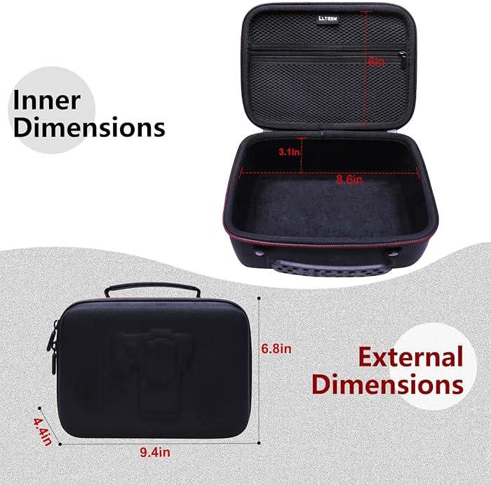 Camera Case Compatible with Canon EOS Rebel T7/R50/R6 Mark II/R100/R50 V/T6/R8/R10/R5 Mark II/RP/R7/5D Mark IV/SL3/R5/T100 DSLR SLR Camera, Len and Tripod with 4 Dividers and Shoulder Strap, Black - Image 2