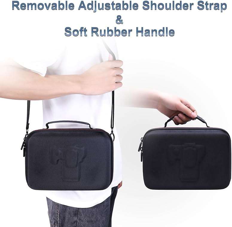 Camera Case Compatible with Canon EOS Rebel T7/R50/R6 Mark II/R100/R50 V/T6/R8/R10/R5 Mark II/RP/R7/5D Mark IV/SL3/R5/T100 DSLR SLR Camera, Len and Tripod with 4 Dividers and Shoulder Strap, Black - Image 6