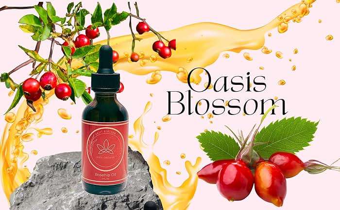 Oasis Blossom Rosehip Oil for Face, Skin & Hair| 100% Pure Certified USDA Organic | Cold Pressed Unrefined Rosehip Oil | Hydrating, Moisturizing, Nourishing, Anti-Aging | 2 Fl Oz. - Image 2