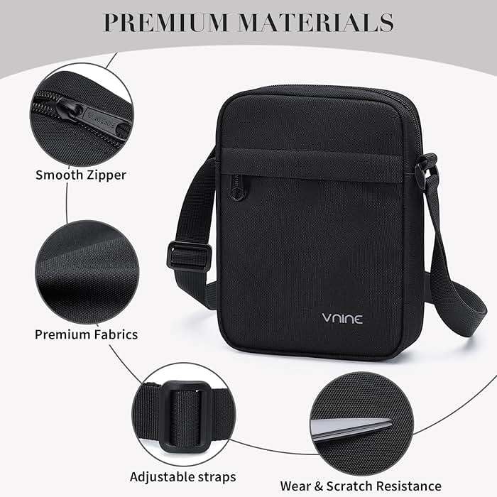 VNINE Crossbody Bags for Women Men,Small Sling Bag with Adjustable Strap Compact Messenger Bag - Image 3