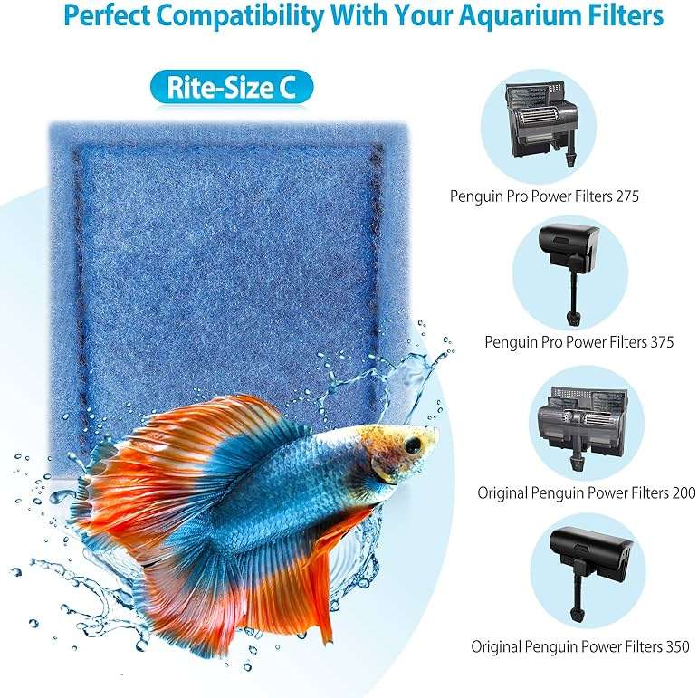 24 Pack Rite-Size C Filter Cartridges Compatible with Marineland Penguin PRO Power Filters 275/375 & Original Penguin Power Filters 200/350 - Rite-Size C Replacement Filter Cartridges - Image 2