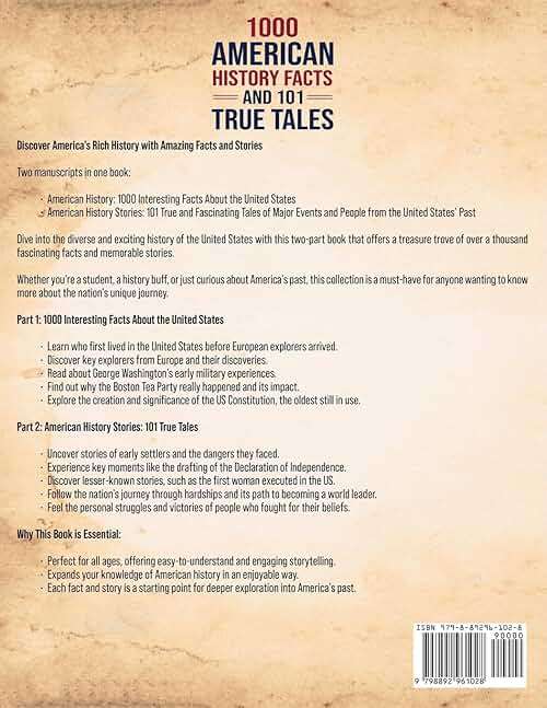 1000 American History Facts and 101 True Tales: A Journey Through America's Defining Moments and Figures (Bringing History to Life) - Image 2
