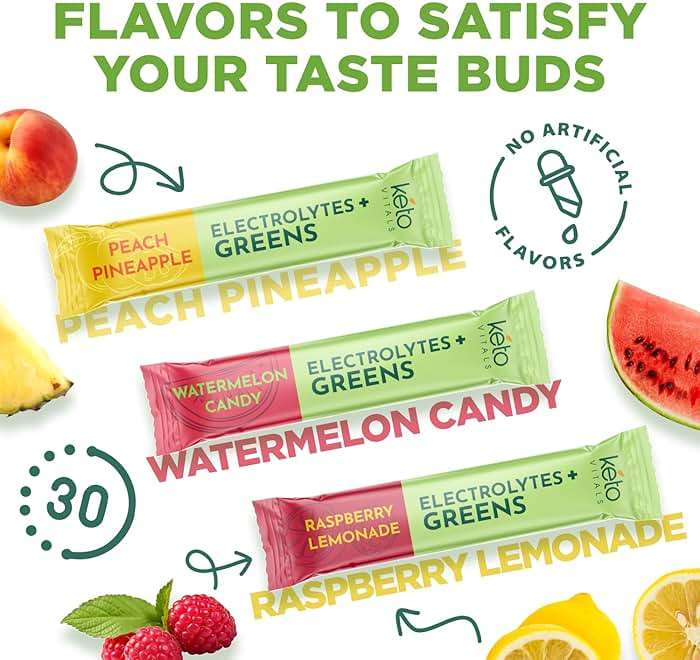Keto Vitals Keto Electrolytes Plus Greens Superfood Powder Packets - 30 Servings Super Greens Powder Packets with Sugar Free Electrolytes for Hydration, Gut Health & Digestion - Green Drink Mix - Image 4