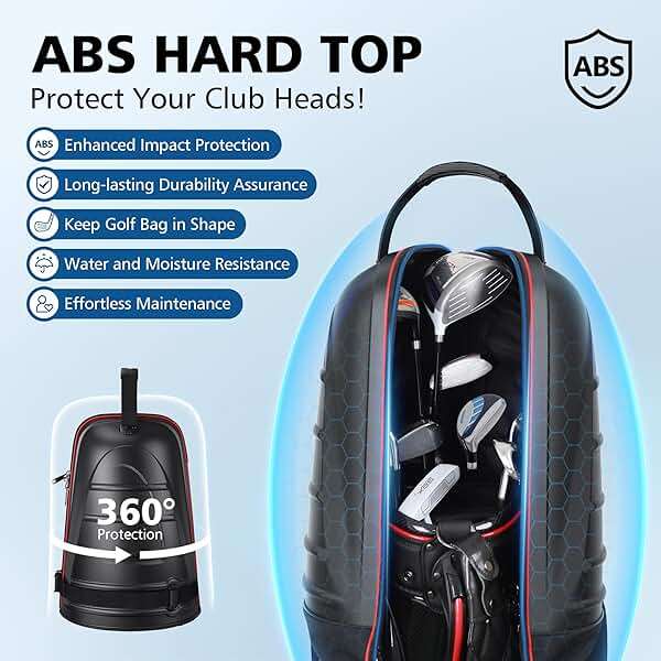 Golf Travel Bags for Airlines with Wheels, Hard Case Top and 1680D Heavy Duty Oxford Protect Golf Clubs, Lightweight and Easy to Maneuver - Image 2
