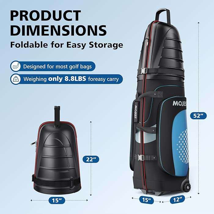 Golf Travel Bags for Airlines with Wheels, Hard Case Top and 1680D Heavy Duty Oxford Protect Golf Clubs, Lightweight and Easy to Maneuver - Image 7
