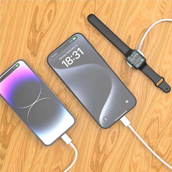 QZIIW Apple Watch Charger,Apple iWatch Magnetic Fast Charger to USB C Cable,3 in 1 Multi Charging Cable 6 FT Compatible with Watch Series Ultra 3/2/SE/11/10/9/8/7/6/5/4/3/2/1,iPhone 17/16/15/14/13/12 - Image 6