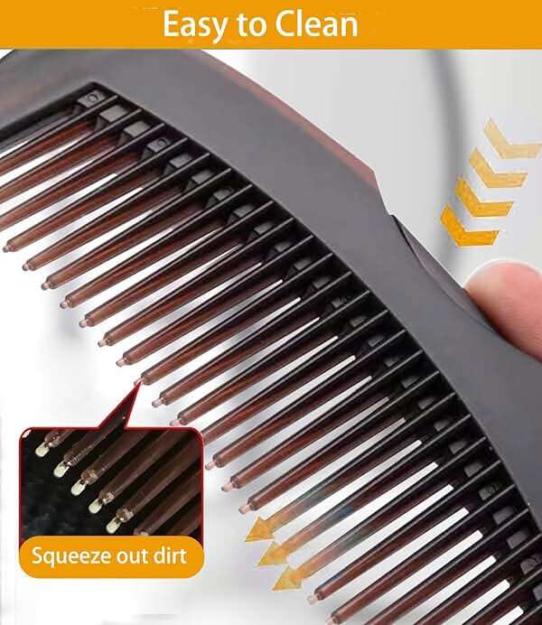 Self-Cleaning Dandruff Comb 2-Pack Set, Hollow Teeth Button-Release Scalp Detox, Fine Tooth 0.5mm & 2mm for Nits Buildup Removal, Women Men Kids, Stainless Steel Ergonomic Anti-Slip Hair Care Tool - Image 4