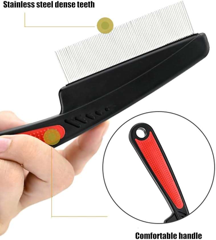 Self-Cleaning Dandruff Comb 2-Pack Set, Hollow Teeth Button-Release Scalp Detox, Fine Tooth 0.5mm & 2mm for Nits Buildup Removal, Women Men Kids, Stainless Steel Ergonomic Anti-Slip Hair Care Tool - Image 5