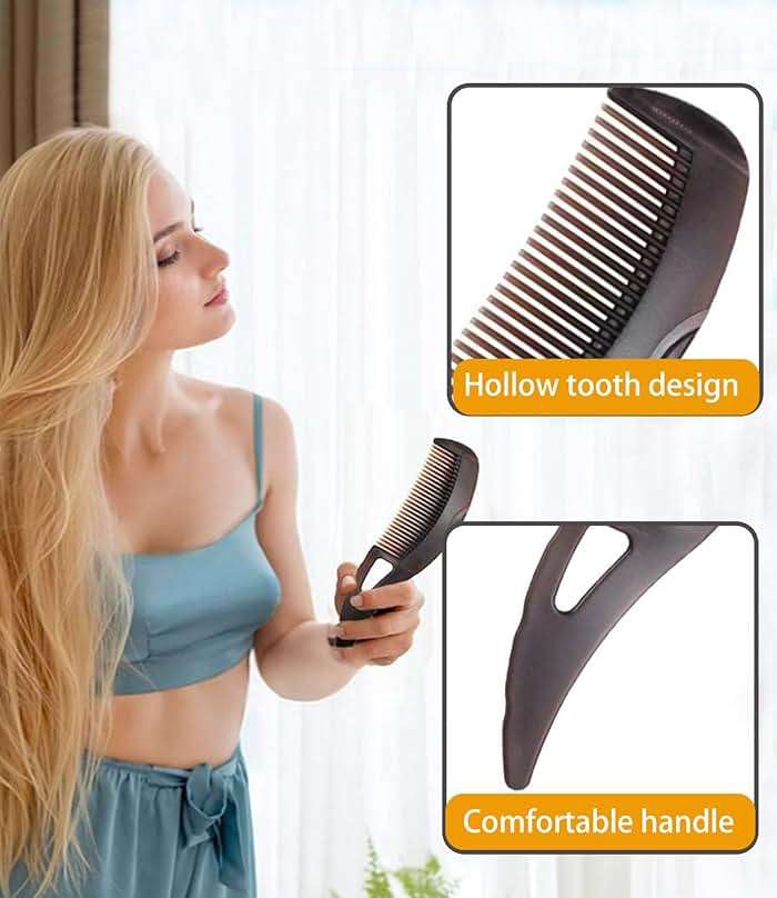 Self-Cleaning Dandruff Comb 2-Pack Set, Hollow Teeth Button-Release Scalp Detox, Fine Tooth 0.5mm & 2mm for Nits Buildup Removal, Women Men Kids, Stainless Steel Ergonomic Anti-Slip Hair Care Tool - Image 7