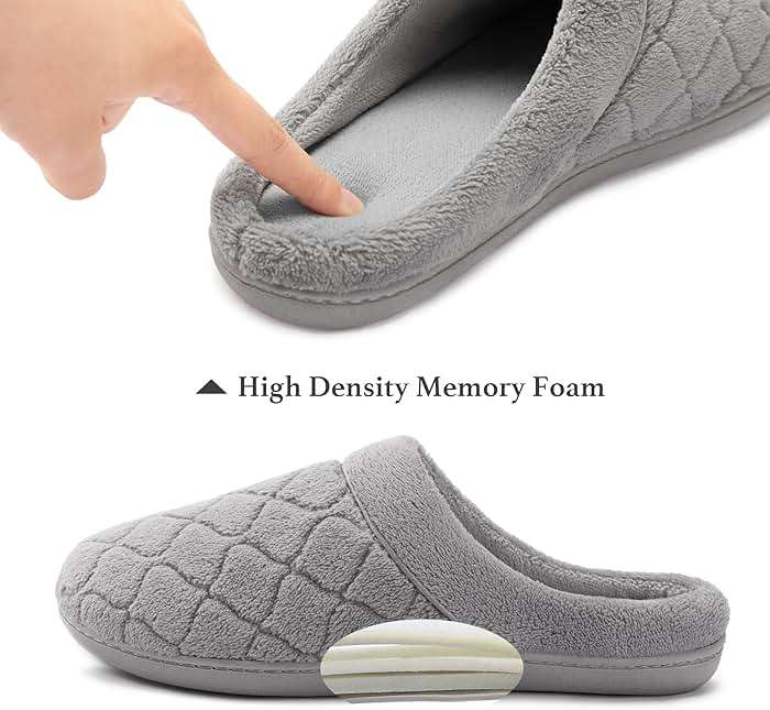 ULTRAIDEAS Women's Indoor Terry Clog Slipper with Memory Foam, Slip-On Ladies Comfy House Shoe with Non-Slip Rubber Sole - Image 2