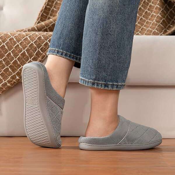 ULTRAIDEAS Women's Indoor Terry Clog Slipper with Memory Foam, Slip-On Ladies Comfy House Shoe with Non-Slip Rubber Sole - Image 4
