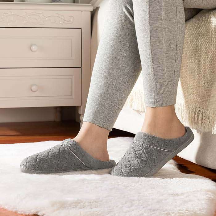 ULTRAIDEAS Women's Indoor Terry Clog Slipper with Memory Foam, Slip-On Ladies Comfy House Shoe with Non-Slip Rubber Sole - Image 5