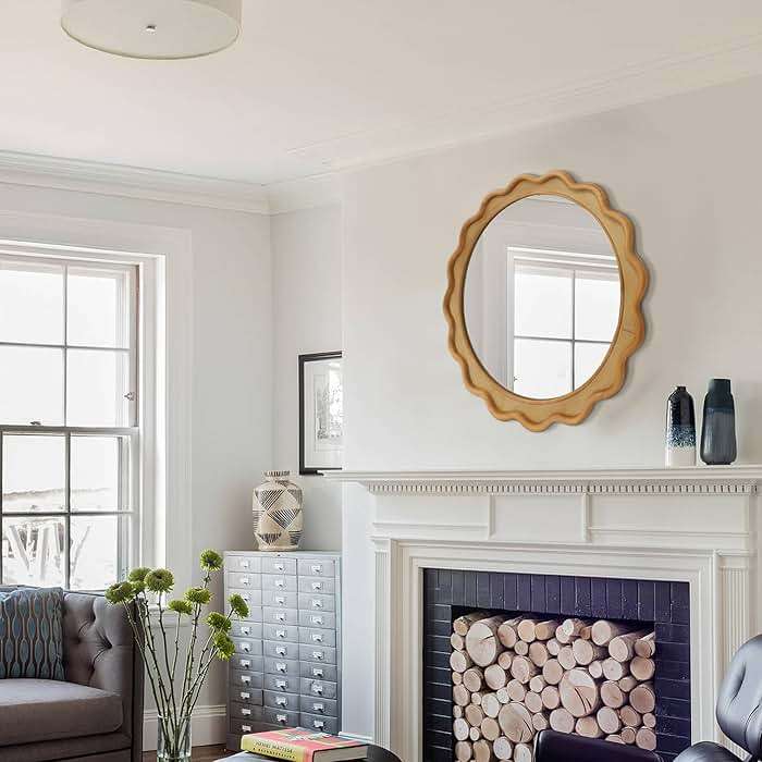 RiteSune Round Mirror 30 Inch, Farmhouse Wall Decor, Large Rustic Circle for Living Room, Bathroom, Entryway - Image 6