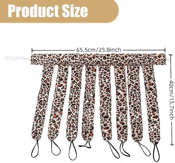 YiQiYi No Heat Hair Curler Headband for Long Hair, Satin Heatless Curling Rod with Adjustable Strap Overnight No Heat Curling Roller for Women and Girls Waves and Curls (Leopard Color) - Image 4