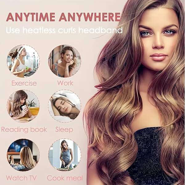 YiQiYi No Heat Hair Curler Headband for Long Hair, Satin Heatless Curling Rod with Adjustable Strap Overnight No Heat Curling Roller for Women and Girls Waves and Curls (Leopard Color) - Image 6