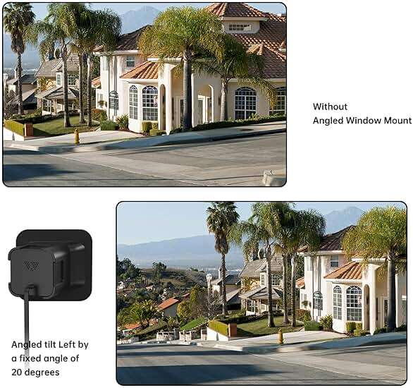 SURVADV Window Mount for Wyze Cam V4/V3/V3 Pro, 20 Degree Tilt(Up/Down/Left/Right), No Screws, Self-Adhesive, Wyze Window Mount Easy Installation for Indoor/Outdoor Glass Monitoring, Black - Image 7