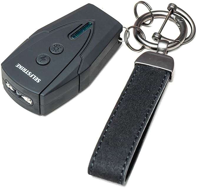 Selfstrike Mini Stun Gun with LED Flashlight and Wrist Strap – Unique Key Chain Design – Using Anti Slip Materials can Better and Faster aim with Charging Cable,mini Screwdriver and User Manual - Image 7