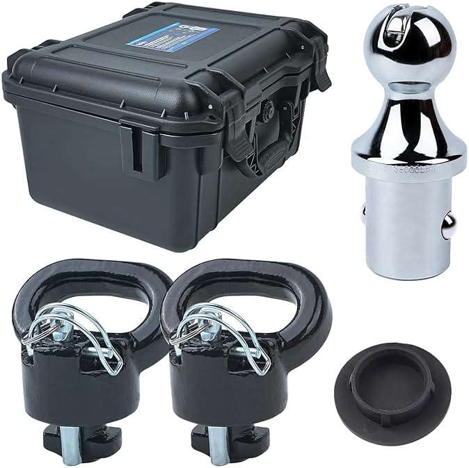Lrichy 60618 Upgraded 38k Puck System Gooseneck Hitch Ball Kit with Case Compatible with 2013-2026 Dodge Ram 2500 3500, 2-5/16 in Hitch Ball for Truck Bed with 2 Gooseneck Safety Chain Anchors - Image 1