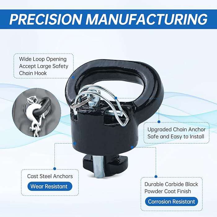 Lrichy 60618 Upgraded 38k Puck System Gooseneck Hitch Ball Kit with Case Compatible with 2013-2026 Dodge Ram 2500 3500, 2-5/16 in Hitch Ball for Truck Bed with 2 Gooseneck Safety Chain Anchors - Image 5