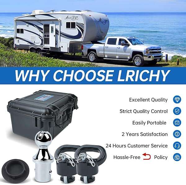 Lrichy 60618 Upgraded 38k Puck System Gooseneck Hitch Ball Kit with Case Compatible with 2013-2026 Dodge Ram 2500 3500, 2-5/16 in Hitch Ball for Truck Bed with 2 Gooseneck Safety Chain Anchors - Image 7